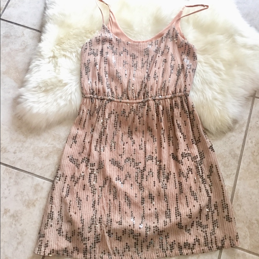Urban Outfitters Nude Beige shiny sequins Dress